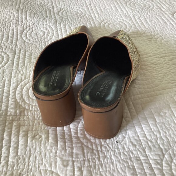 Mercedes Castillo Leather Animal Print Mules Women's Size: 9.5/39.5 - Picture 11 of 15